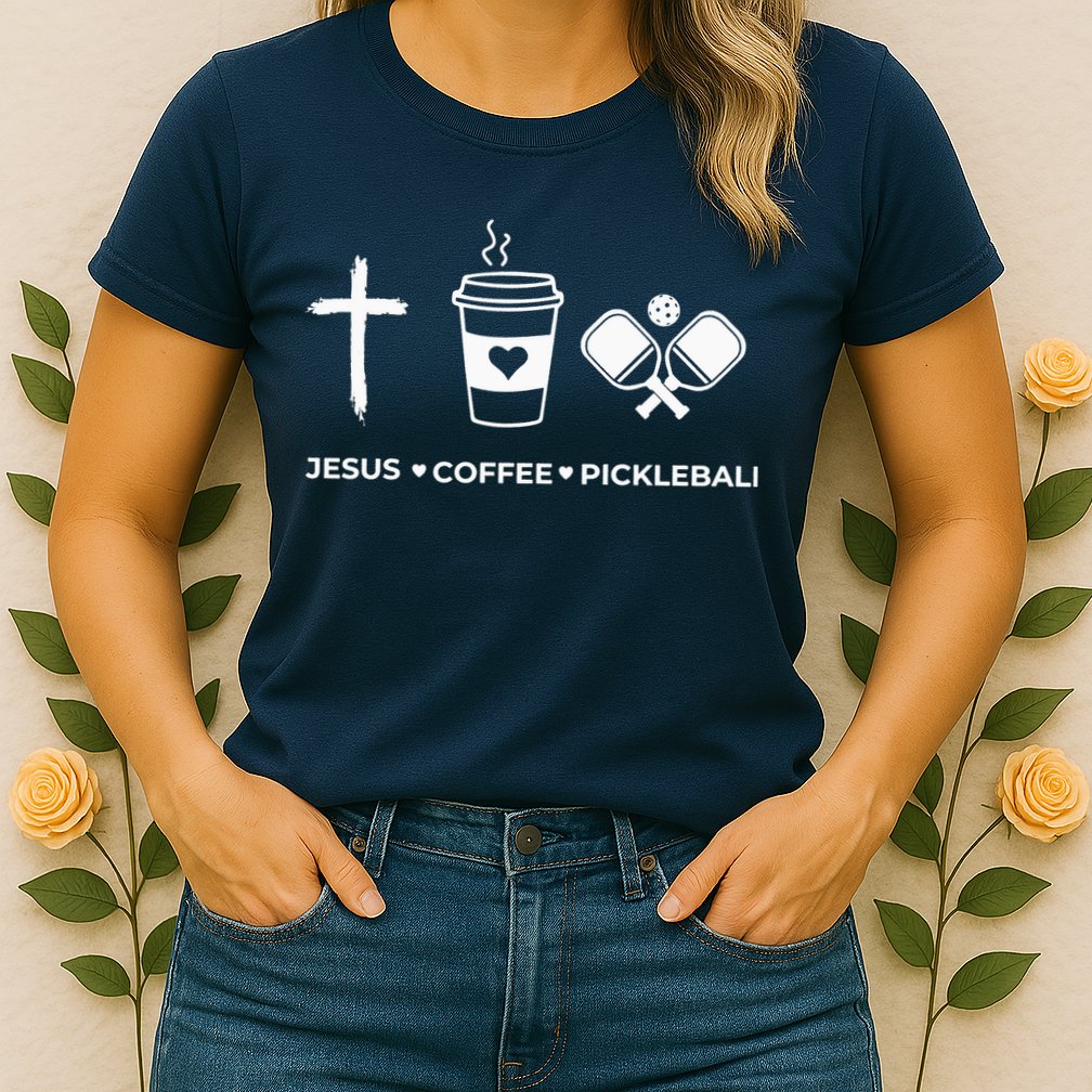 Jesus Coffee Pickleball Womens T-Shirt