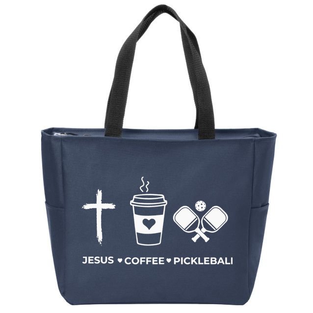 Jesus Coffee Pickleball Zip Tote Bag
