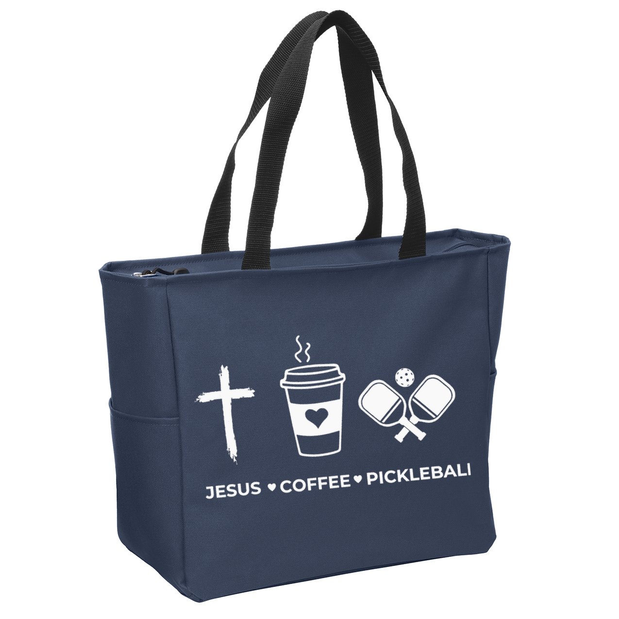 Jesus Coffee Pickleball Zip Tote Bag