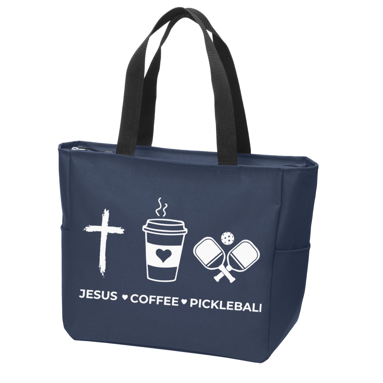 Jesus Coffee Pickleball Zip Tote Bag