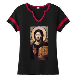 Jesus Christ Pantocrator Sinai Orthodox Christian Icon Gifts Ladies Halftime Notch Neck Tee