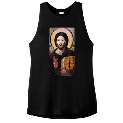 Jesus Christ Pantocrator Sinai Orthodox Christian Icon Gifts Ladies PosiCharge Tri-Blend Wicking Tank