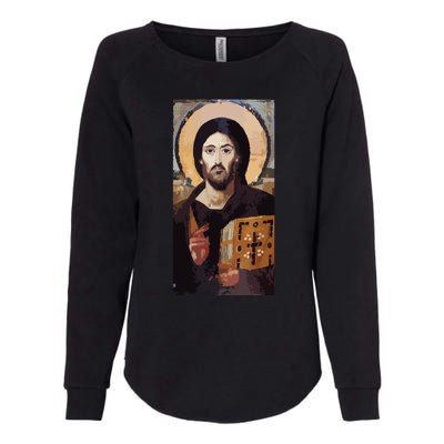 Jesus Christ Pantocrator Sinai Orthodox Christian Icon Gifts Womens California Wash Sweatshirt