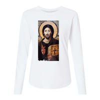 Jesus Christ Pantocrator Sinai Orthodox Christian Icon Gifts Womens Cotton Relaxed Long Sleeve T-Shirt