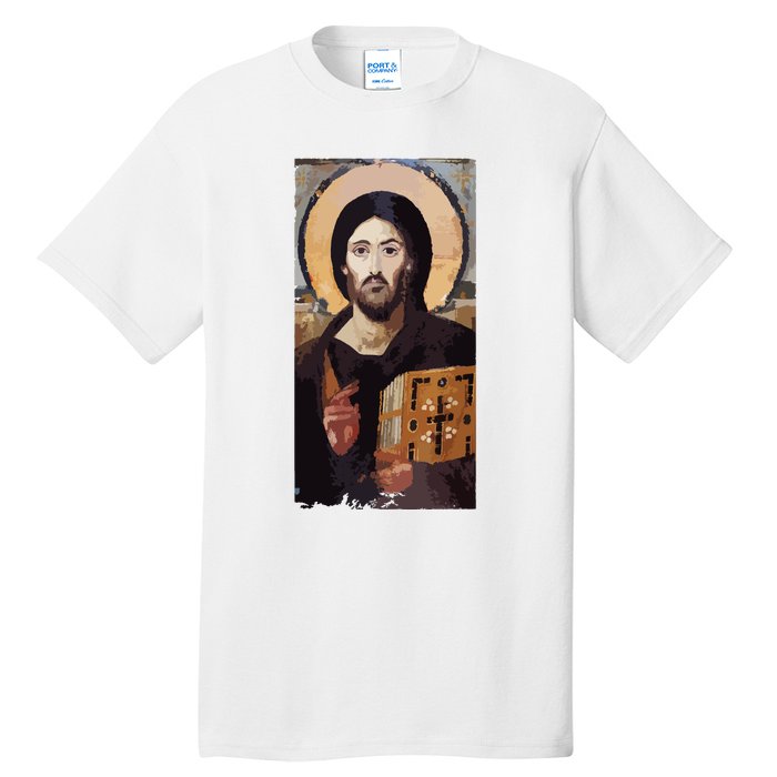 Jesus Christ Pantocrator Sinai Orthodox Christian Icon Gifts Tall T-Shirt