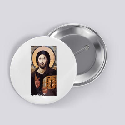 Jesus Christ Pantocrator Sinai Orthodox Christian Icon Gifts Button