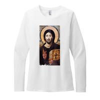 Jesus Christ Pantocrator Sinai Orthodox Christian Icon Gifts Womens CVC Long Sleeve Shirt