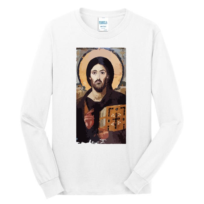 Jesus Christ Pantocrator Sinai Orthodox Christian Icon Gifts Tall Long Sleeve T-Shirt