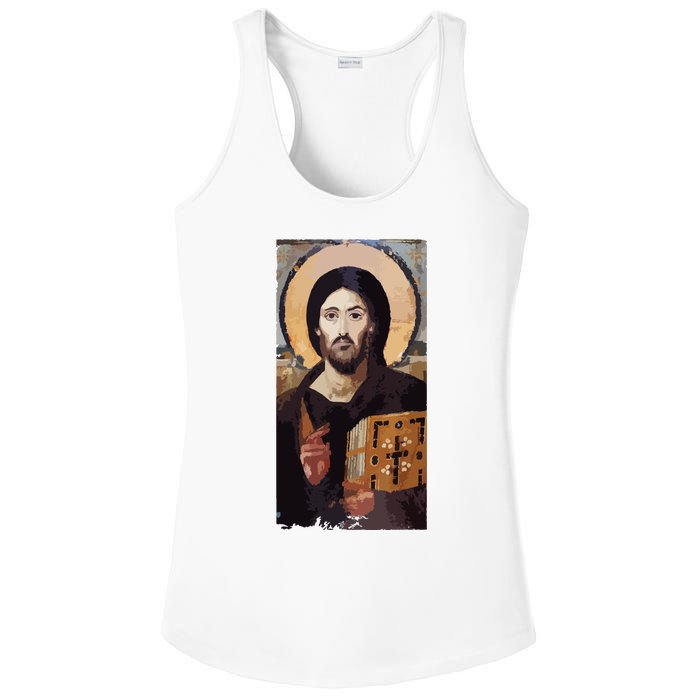 Jesus Christ Pantocrator Sinai Orthodox Christian Icon Gifts Ladies PosiCharge Competitor Racerback Tank