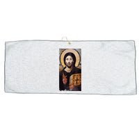 Jesus Christ Pantocrator Sinai Orthodox Christian Icon Gifts Large Microfiber Waffle Golf Towel