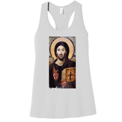 Jesus Christ Pantocrator Sinai Orthodox Christian Icon Gifts Women's Racerback Tank