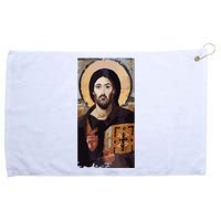 Jesus Christ Pantocrator Sinai Orthodox Christian Icon Gifts Grommeted Golf Towel