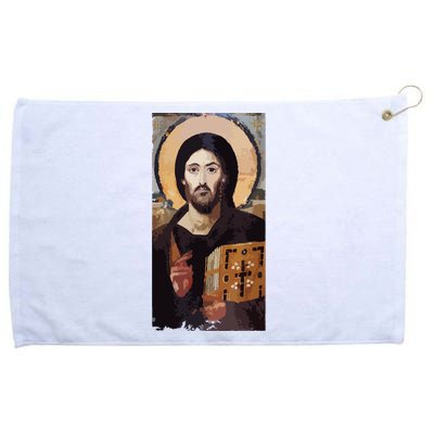 Jesus Christ Pantocrator Sinai Orthodox Christian Icon Gifts Grommeted Golf Towel