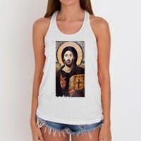 Jesus Christ Pantocrator Sinai Orthodox Christian Icon Gifts Women's Knotted Racerback Tank