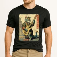 Japanese Cat Princess Playing The Electric Guitar Japanese Samurai Guitar Player Cooling Performance Crew T-Shirt
