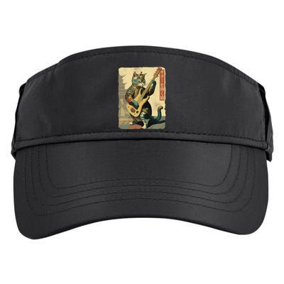 Japanese Cat Princess Playing The Electric Guitar Japanese Samurai Guitar Player Adult Drive Performance Visor
