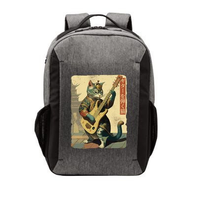 Japanese Cat Princess Playing The Electric Guitar Japanese Samurai Guitar Player Vector Backpack