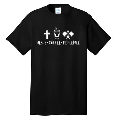 Jesus Coffee Picklenall Funny Christian Pickleball Lovers Tall T-Shirt