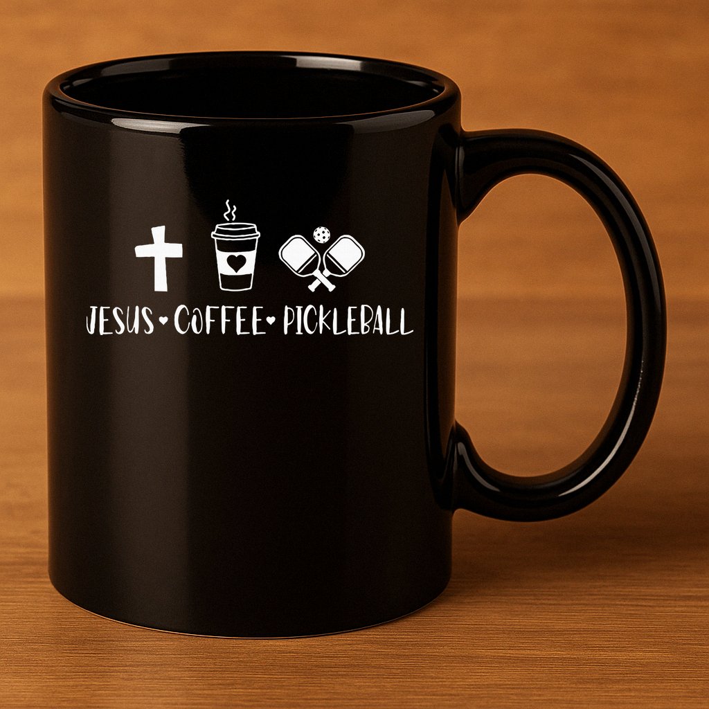 Jesus Coffee Picklenall Funny Christian Pickleball Lovers 11oz C Handle Ceramic Mug