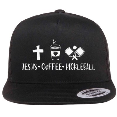 Jesus Coffee Picklenall Funny Christian Pickleball Lovers Flatbill Hat
