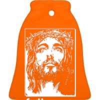 Jesus Christ Portrait Follower Ceramic Bell Ornament