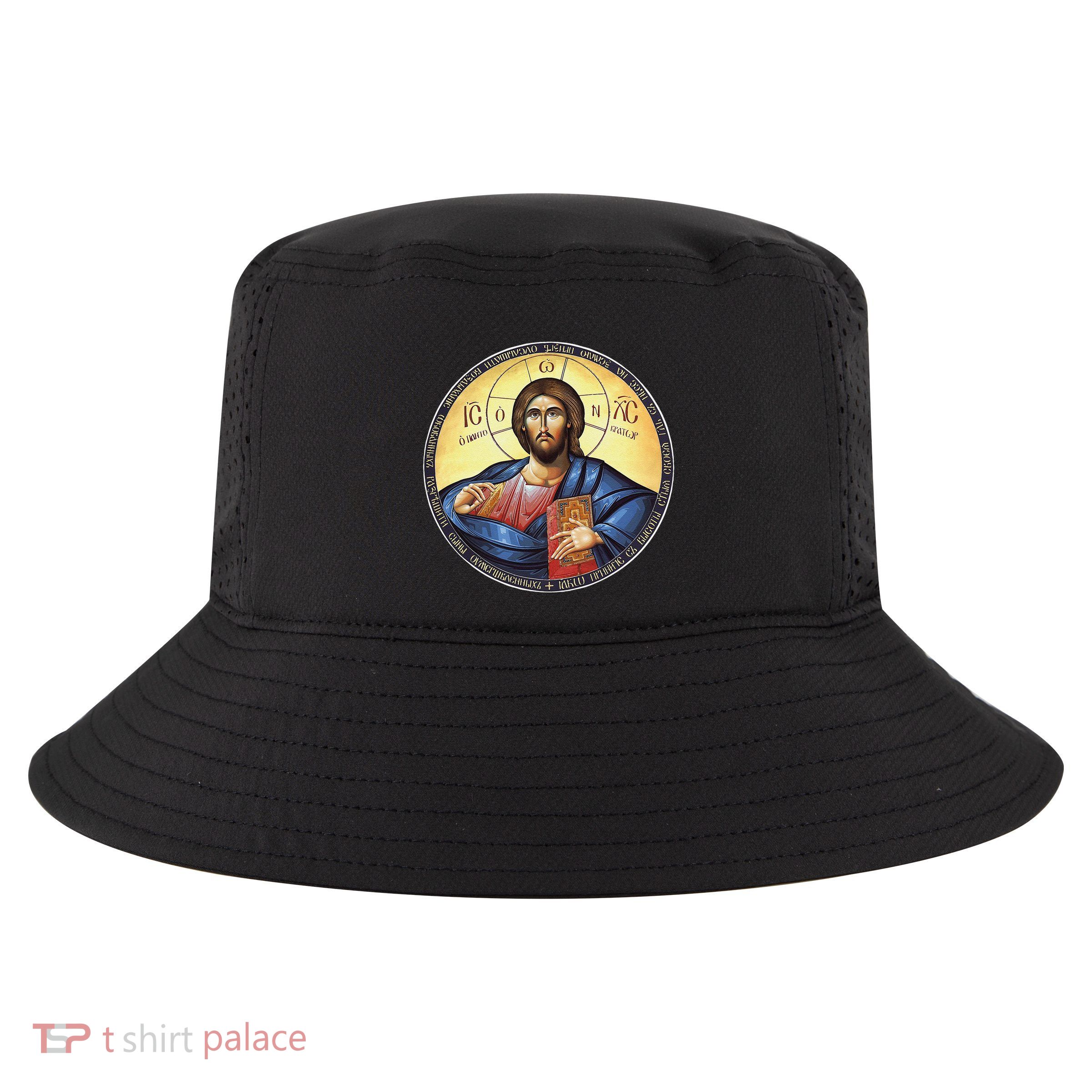 Jesus Christ Pantocrator Orthodox Byzantine Icon Cool Comfort Performance Bucket Hat