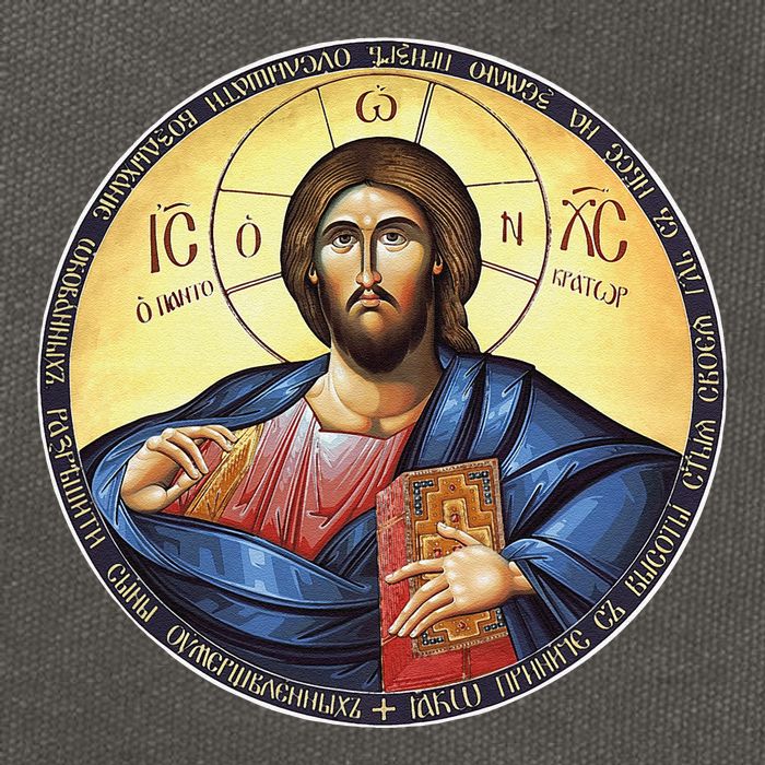Jesus Christ Pantocrator Orthodox Byzantine Icon Cotton Canvas Backpack