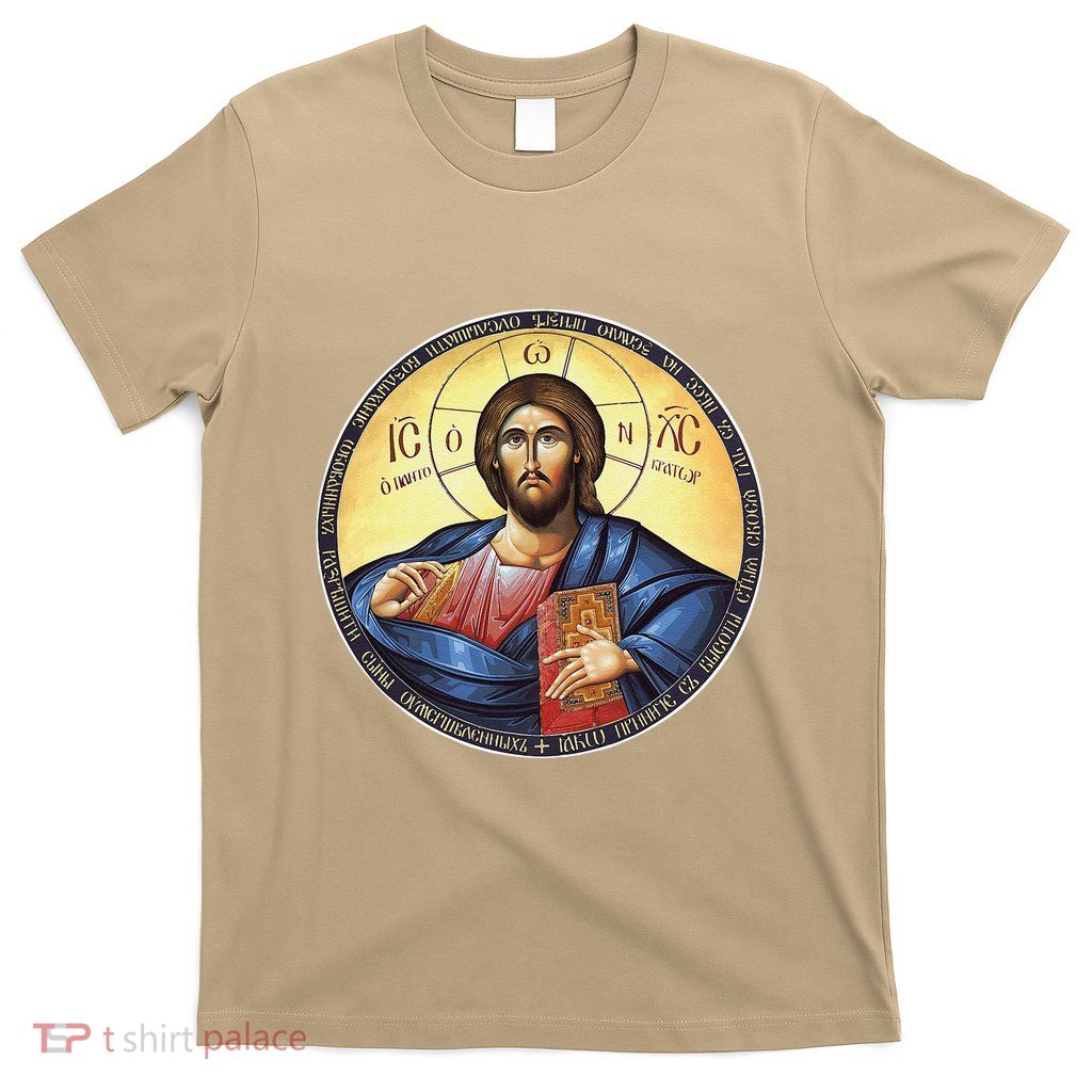 Jesus Christ Pantocrator Orthodox Byzantine Icon T-Shirt