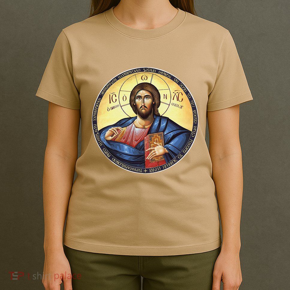 Jesus Christ Pantocrator Orthodox Byzantine Icon T-Shirt