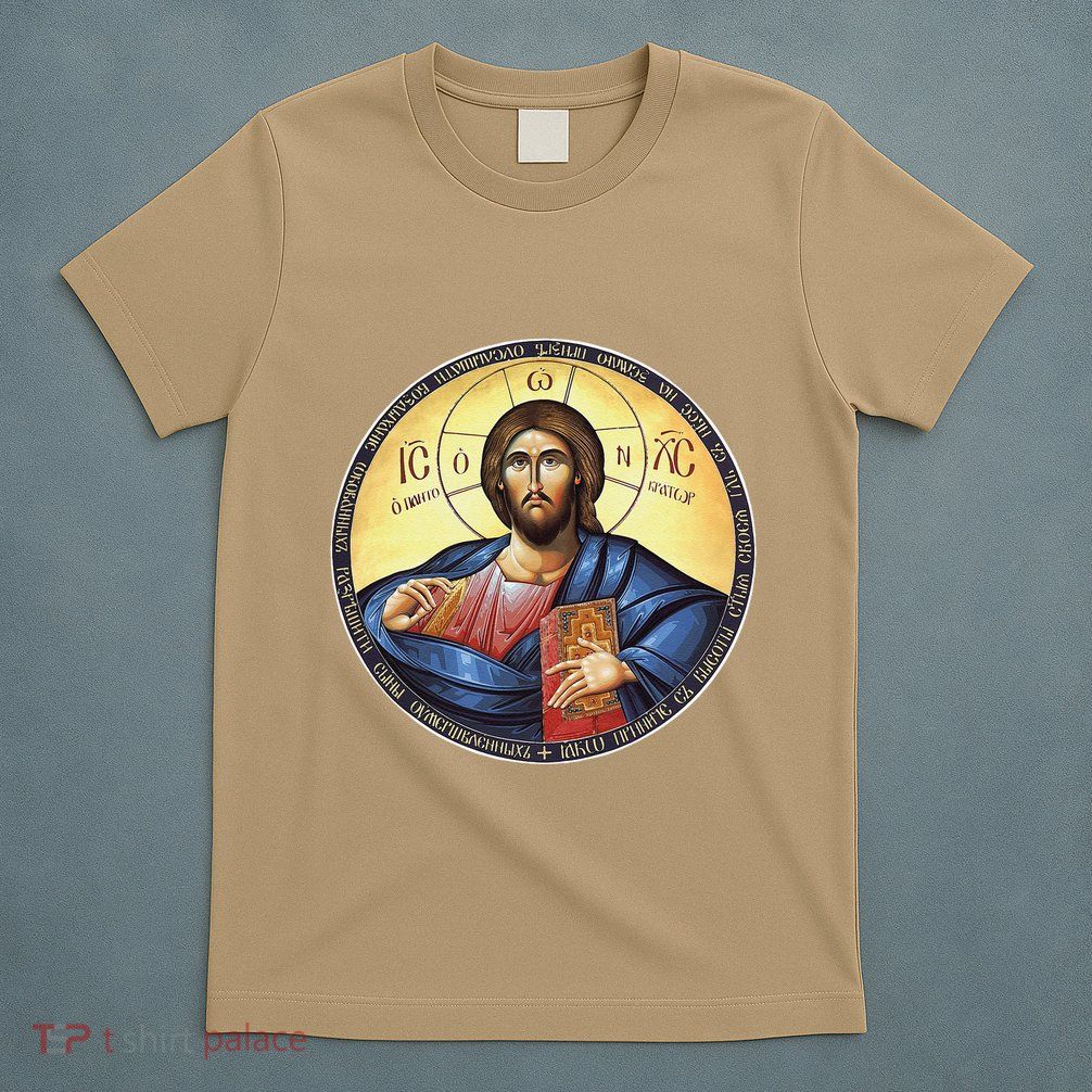 Jesus Christ Pantocrator Orthodox Byzantine Icon T-Shirt