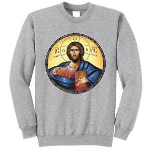 Jesus Christ Pantocrator Orthodox Byzantine Icon Tall Sweatshirt