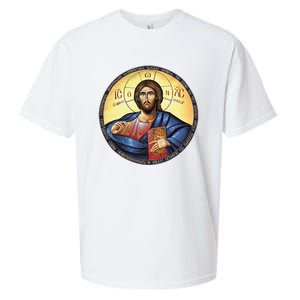 Jesus Christ Pantocrator Orthodox Byzantine Icon Sueded Cloud Jersey T-Shirt