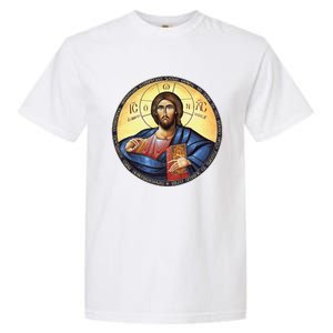 Jesus Christ Pantocrator Orthodox Byzantine Icon Garment-Dyed Heavyweight T-Shirt