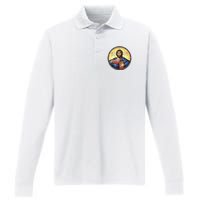 Jesus Christ Pantocrator Orthodox Byzantine Icon Performance Long Sleeve Polo