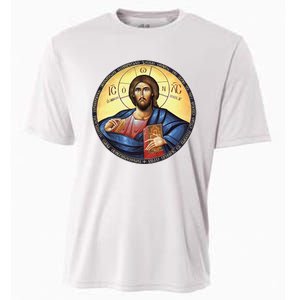 Jesus Christ Pantocrator Orthodox Byzantine Icon Cooling Performance Crew T-Shirt