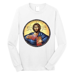 Jesus Christ Pantocrator Orthodox Byzantine Icon Long Sleeve Shirt