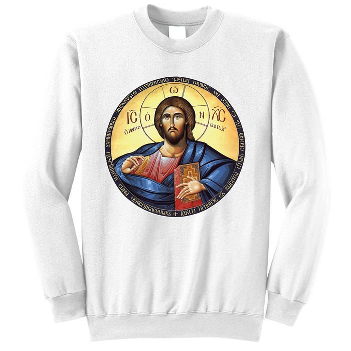 Jesus Christ Pantocrator Orthodox Byzantine Icon Sweatshirt