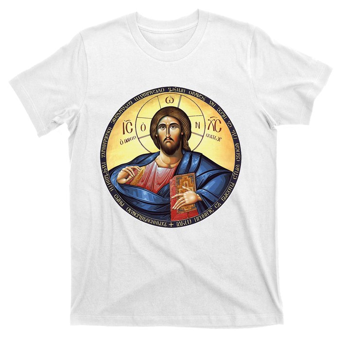 Jesus Christ Pantocrator Orthodox Byzantine Icon T-Shirt