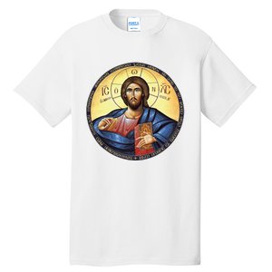 Jesus Christ Pantocrator Orthodox Byzantine Icon Tall T-Shirt