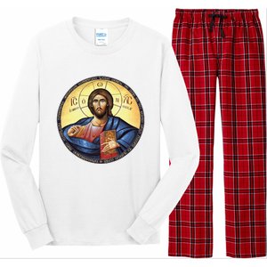 Jesus Christ Pantocrator Orthodox Byzantine Icon Long Sleeve Pajama Set