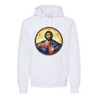 Jesus Christ Pantocrator Orthodox Byzantine Icon Premium Hoodie