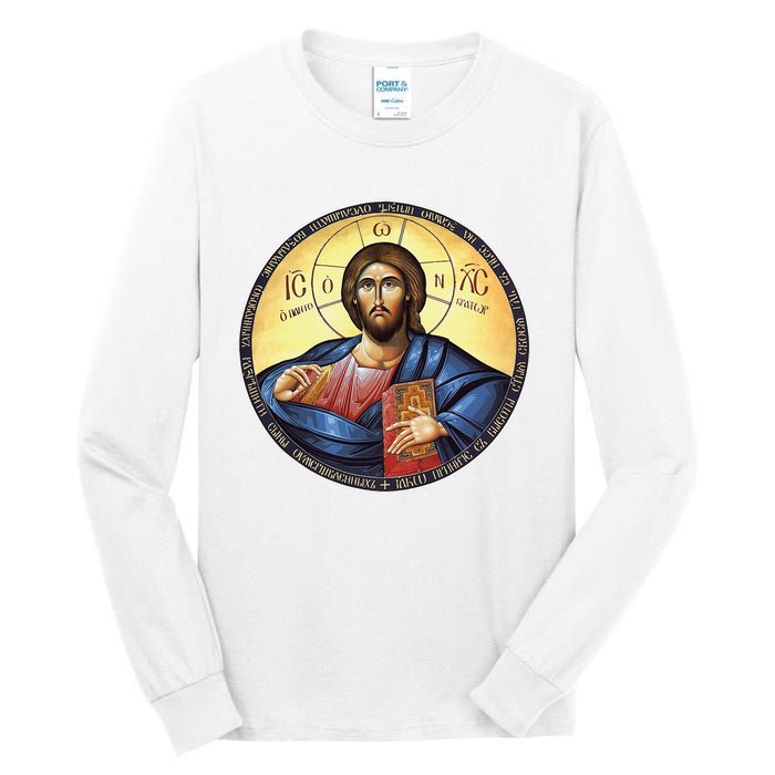 Jesus Christ Pantocrator Orthodox Byzantine Icon Tall Long Sleeve T-Shirt