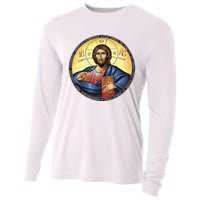 Jesus Christ Pantocrator Orthodox Byzantine Icon Cooling Performance Long Sleeve Crew