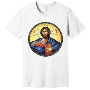 Jesus Christ Pantocrator Orthodox Byzantine Icon Premium T-Shirt