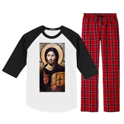 Jesus Christ Pantocrator Sinai Orthodox Christian Icon Gifts Raglan Sleeve Pajama Set