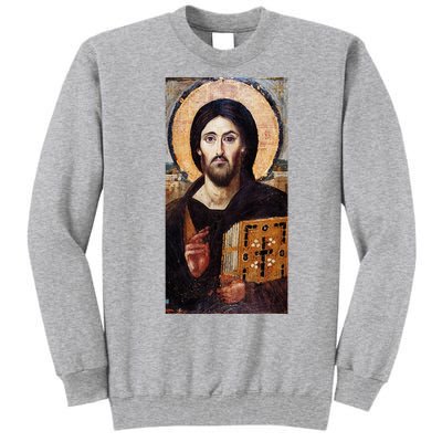 Jesus Christ Pantocrator Sinai Orthodox Christian Icon Gifts Tall Sweatshirt