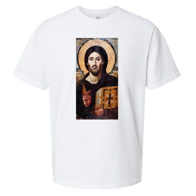 Jesus Christ Pantocrator Sinai Orthodox Christian Icon Gifts Sueded Cloud Jersey T-Shirt