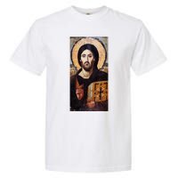 Jesus Christ Pantocrator Sinai Orthodox Christian Icon Gifts Garment-Dyed Heavyweight T-Shirt