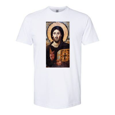 Jesus Christ Pantocrator Sinai Orthodox Christian Icon Gifts Softstyle CVC T-Shirt