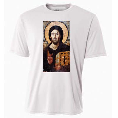 Jesus Christ Pantocrator Sinai Orthodox Christian Icon Gifts Cooling Performance Crew T-Shirt